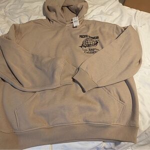 Pacific Sunwear Beige Hoodie with Black Print